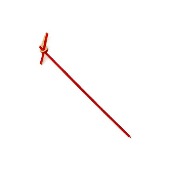 Bamboo Food Pick Bow Design Red 18cm (200 Units)  