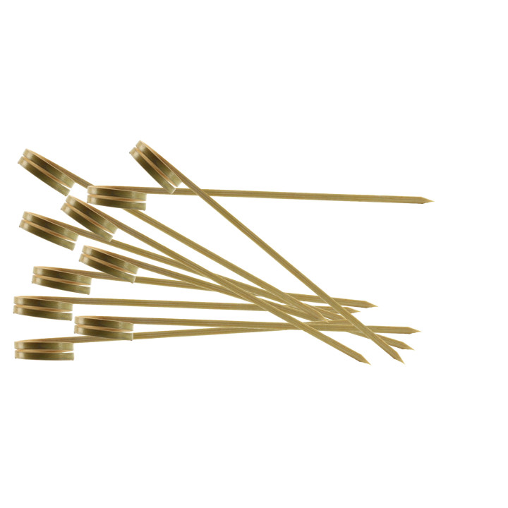 Bamboo Food Pick with Ripple Handle Design 9cm (200 Units)  