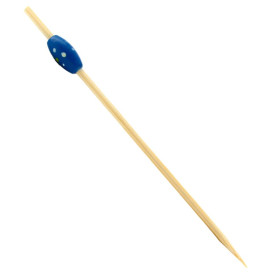 Bamboo Food Pick "Punteado" Design Blue 12cm (200 Units)  