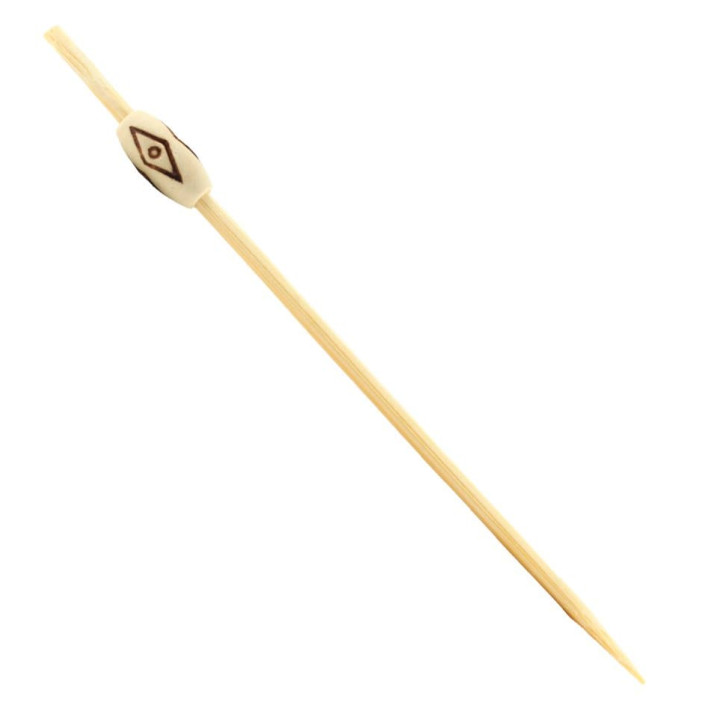 Bamboo Food Pick Ethnic Design 12cm (200 Units)  