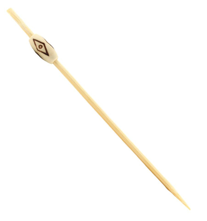 Bamboo Food Pick Ethnic Design 12cm (5000 Units)
