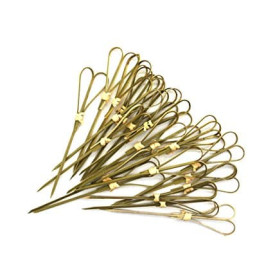 Bamboo Food Pick "Cuore" Design Natural Green 15cm (200 Units)  