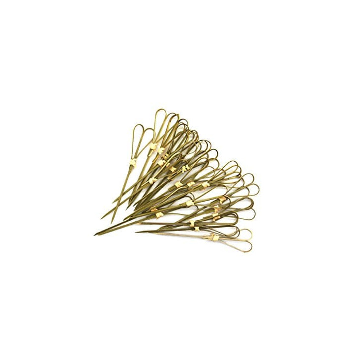 Bamboo Food Pick "Cuore" Design Natural Green 12cm (5000 Units)