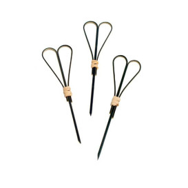 Bamboo Food Pick "Cuore" Design Black 15cm (200 Units)  