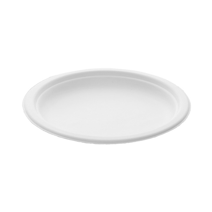 Sugarcane Plate White Ø18 cm (50 Units) 