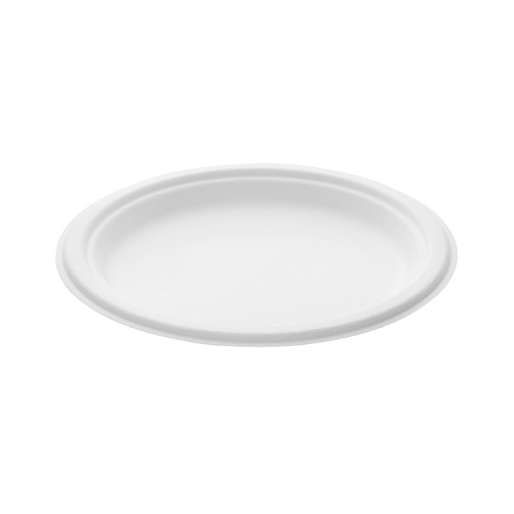 Sugarcane Plate White Ø23 cm (500 Units)