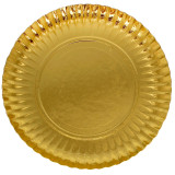 Paper Plate Round Shape Gold 23cm (100 Units) 