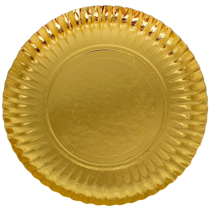 Paper Plate Round Shape Gold 23cm (500 Units) 