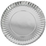 Paper Plate Round Shape Silver 23cm (100 Units)  