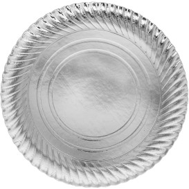 Paper Plate Round Shape Silver 30cm (100 Units)  
