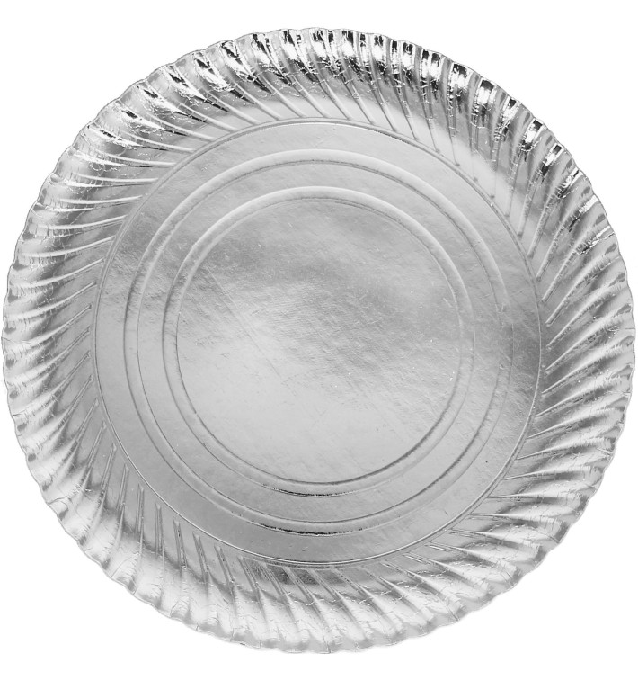 Paper Plate Round Shape Silver 30cm (100 Units)  
