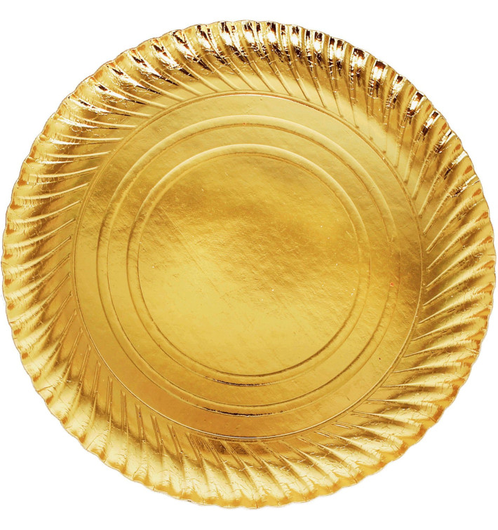 Paper Plate Round Shape Gold 30cm (400 Units)