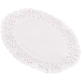 Paper Lace Doilie Oval Shape "Litos" White 16x23cm (250 Units)  