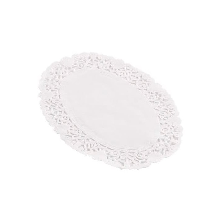 Paper Lace Doilie Oval Shape "Litos" White 22x32cm (2000 Units)