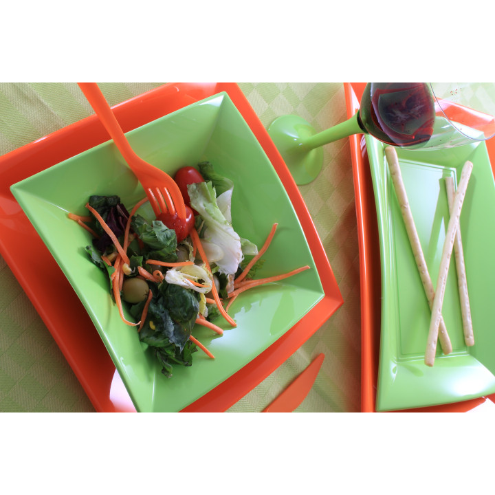 Plastic Plate Flat Orange "Nice" PP 23 cm (300 Units)