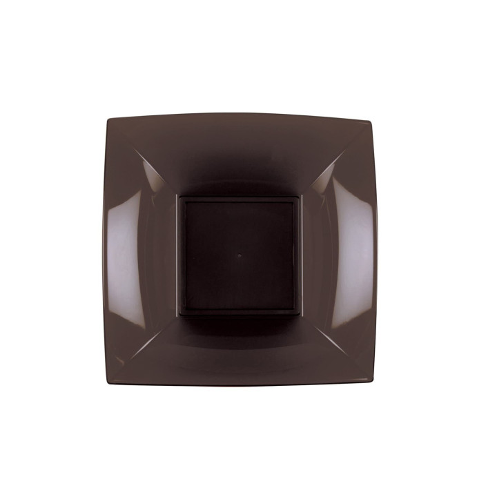 Plastic Plate Deep Brown "Nice" PP 18 cm (300 Units)