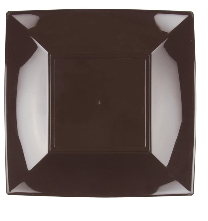 Plastic Plate Flat Brown "Nice" PP 29 cm (12 Units) 