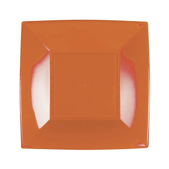 Plastic Plate Flat Orange "Nice" PP 18 cm (300 Units)