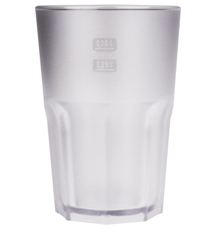 Plastic Glass SAN Reusable "Frost" Clear 400 ml (75 Units)