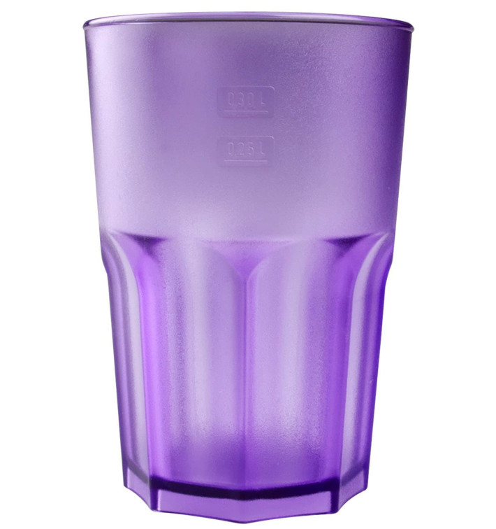 Plastic Glass SAN Reusable "Frost" Lilac 400 ml (5 Units) 