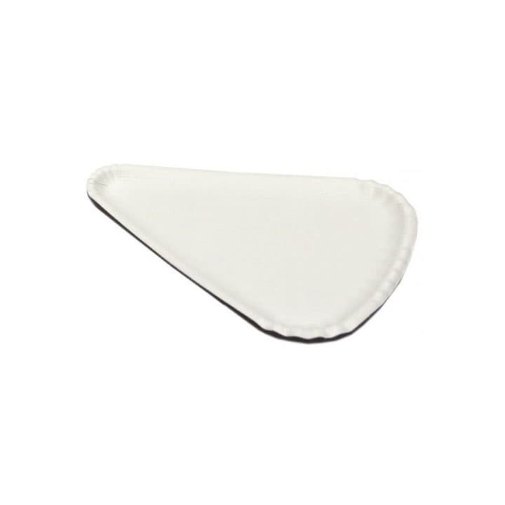 Paper Pizza Plate White Triangular Shape 1/8 24x18 (100 Units) 