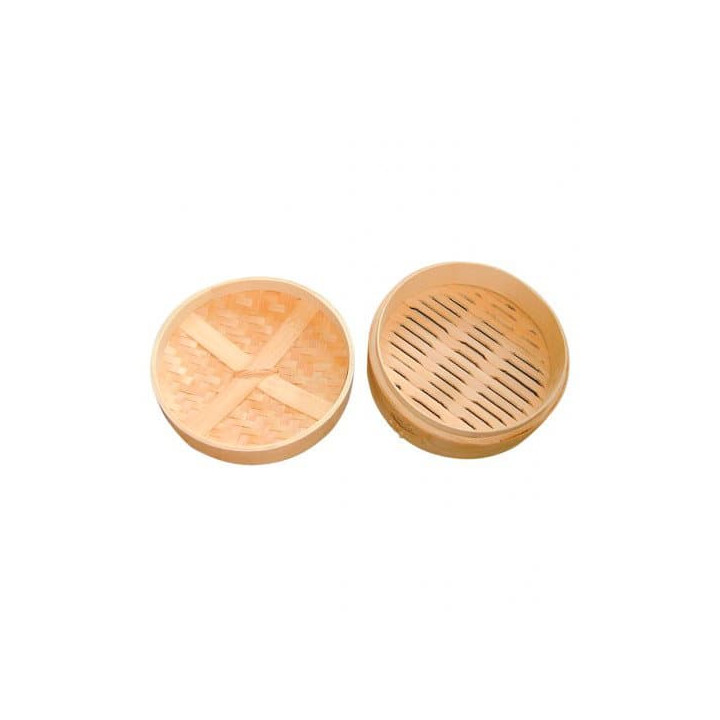 Bamboo Steamer with Lid Ø8x6cm (10 Units) 