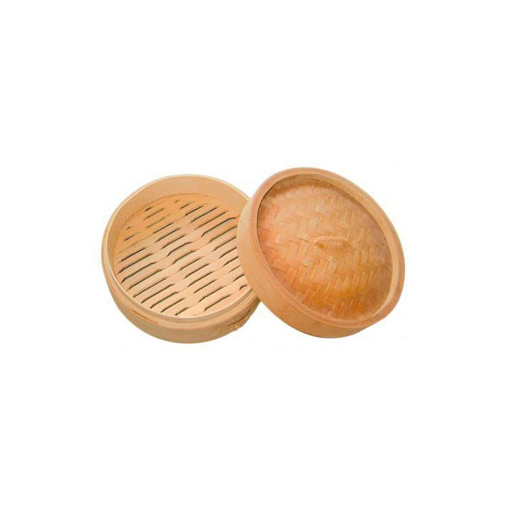 Bamboo Steamer with Lid Ø8x6cm (200 Units)
