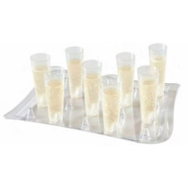 Plastic Holder Tray for Flute Clear 37x26cm (10 Units)