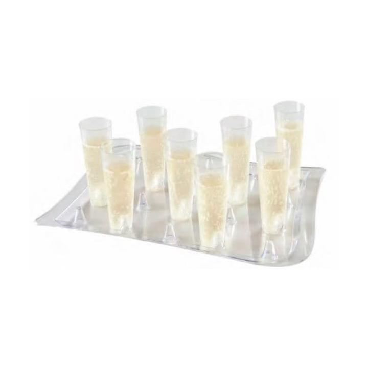 Plastic Holder Tray for Flute Clear 37x26cm (10 Units)