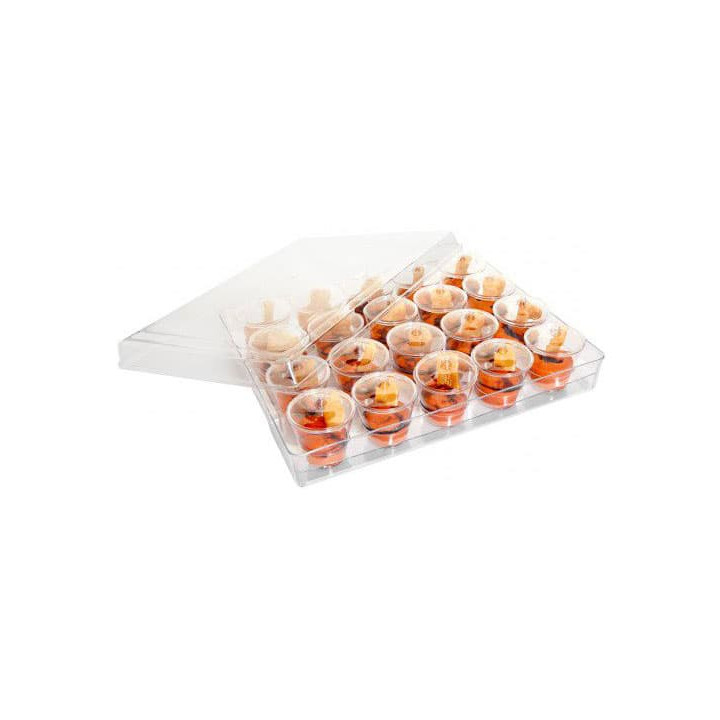 Plastic Tray PS + 20 Bowl Kit with Lid Round Shape (1 Unit)