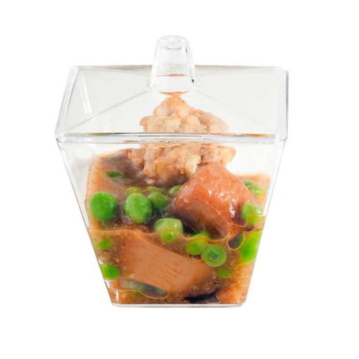 Plastic Tray PS + 20 Bowl Kit with Lid Round Shape Clear (12 Units)
