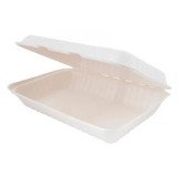 Sugarcane Hinged Container White 33,5x23x7,5cm (50 Units) 