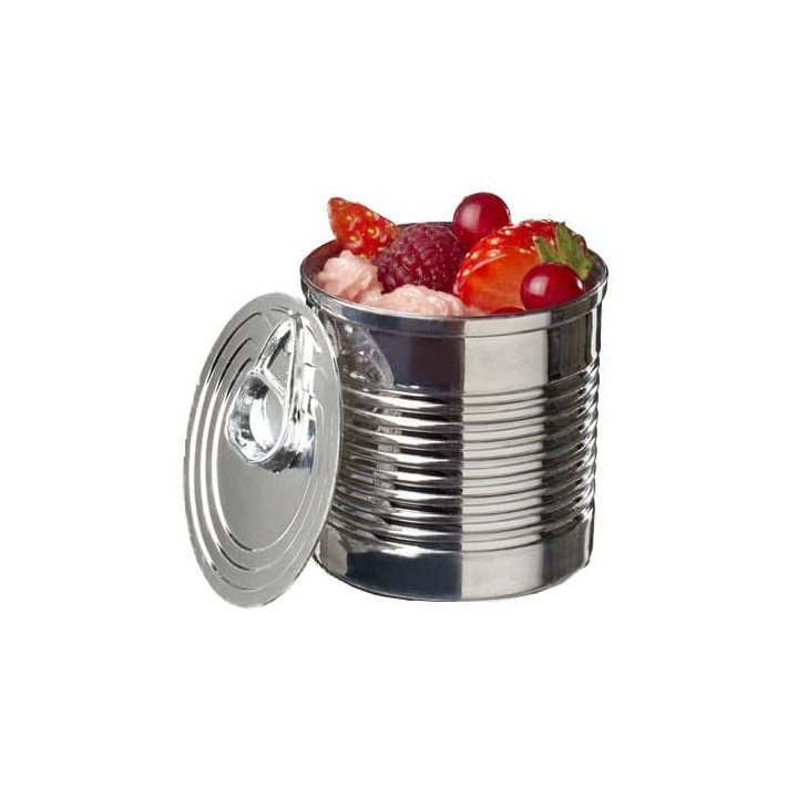 Tasting Plastic Tin Can PS Silver 110ml Ø6,1x6cm (25 Units) 
