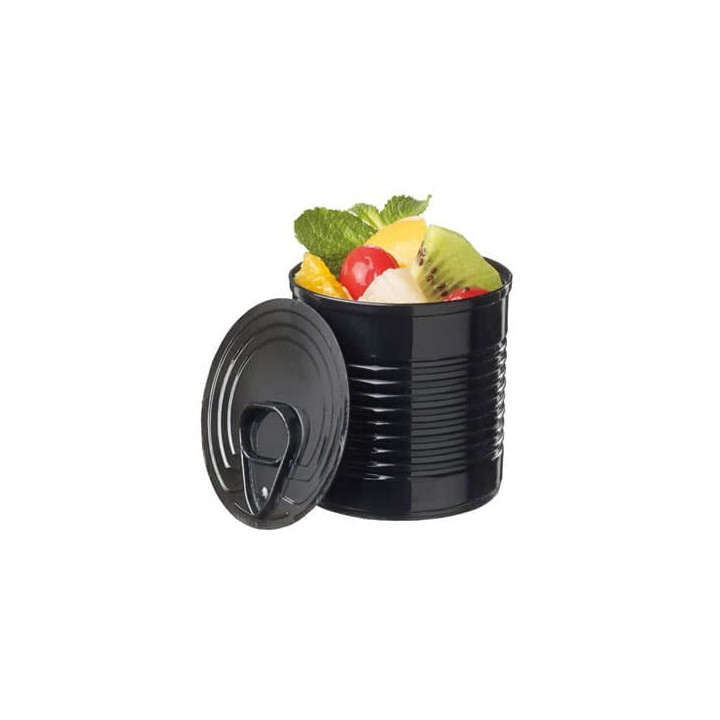 Tasting Plastic Tin Can PS Black 60ml Ø5,1x4,8 cm (25 Units) 