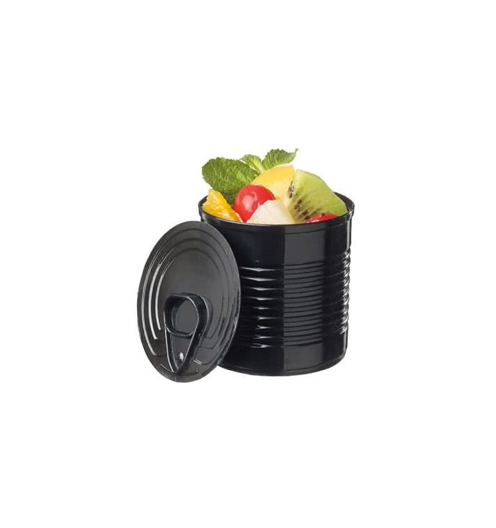 Tasting Plastic Tin Can PS Black 60ml Ø5,1x4,8 cm (200 Units)