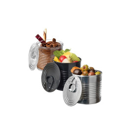 Tasting Plastic Tin Can PS Black 110ml Ø6x5,7cm (200 Units)