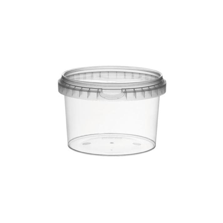 Plastic Deli Container with Plastic Lid PP Tamper-Evident 120ml Ø6,9cm (25 Units) 