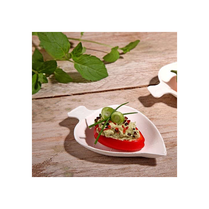 Sugarcane Mini Plate White 8x5,5cm (50 Units) 