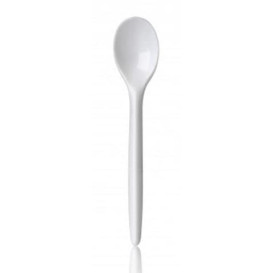 Plastic Teaspoon PS "Luxury" White 12,3cm (100 Units)  