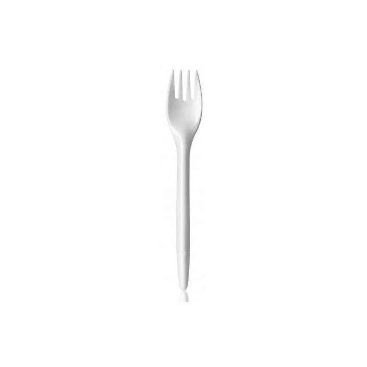 Plastic Fork PS "Luxury" White 17,5 cm (2000 Units)