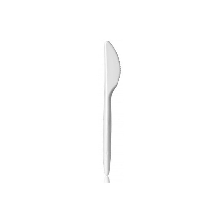 Plastic Knife PS "Luxury" White 17,5 cm (20 Units) 