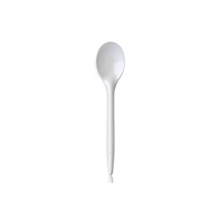 Plastic Spoon PS "Luxury" White 17,5 cm (100 Units)  