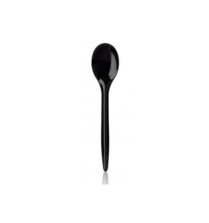 Plastic Teaspoon PS "Luxury" Black 12,5cm (100 Units)  