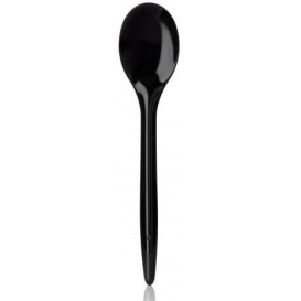 Plastic Spoon PS "Luxury" Black 17,5 cm (100 Units)  