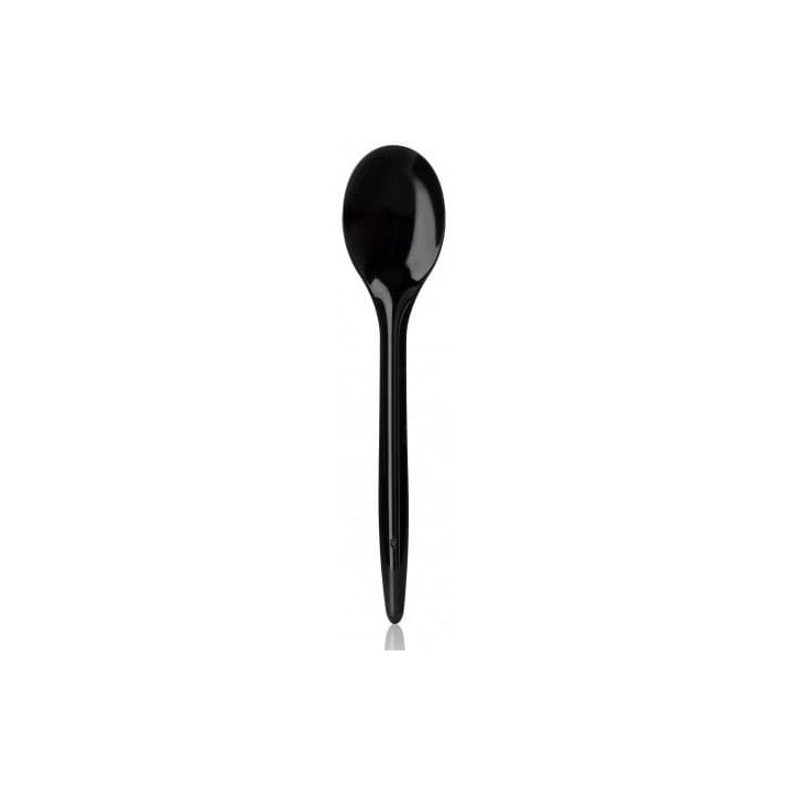 Plastic Spoon PS "Luxury" Black 17,5 cm (100 Units)  