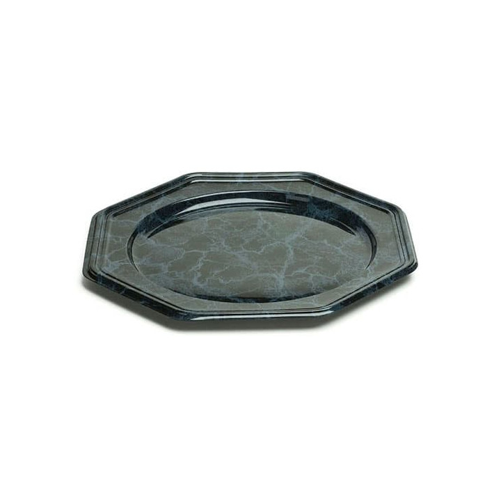 Plastic Charger Plate PET Octogonal shape Marble Vein 30 cm (5 Units) 