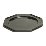 Plastic Charger Plate PET Octogonal shape Black 30 cm (10 Units) 