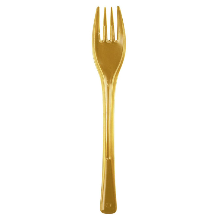 Plastic Fork PS "Fly" Gold 14cm (50 Units) 