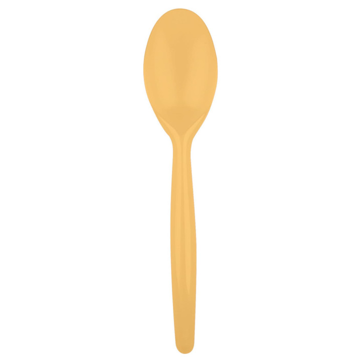 Plastic Spoon PS "Easy" Gold 18,5 cm (20 Units) 