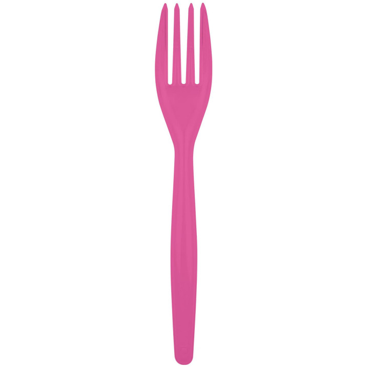 Plastic Fork PS "Easy" Fuchsia 18cm (20 Units) 